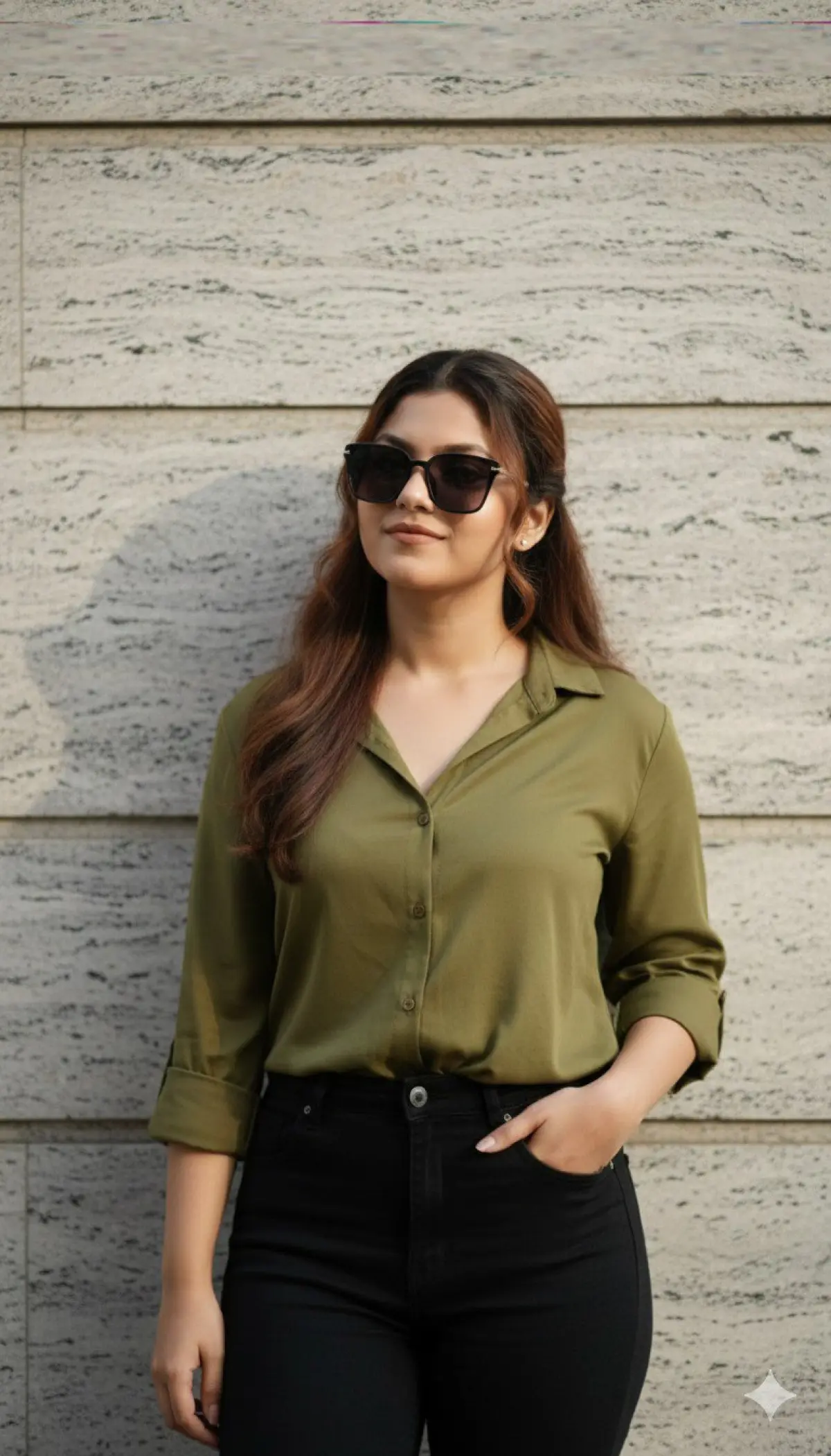 Urban Edge: Chic Confidence in Olive Green