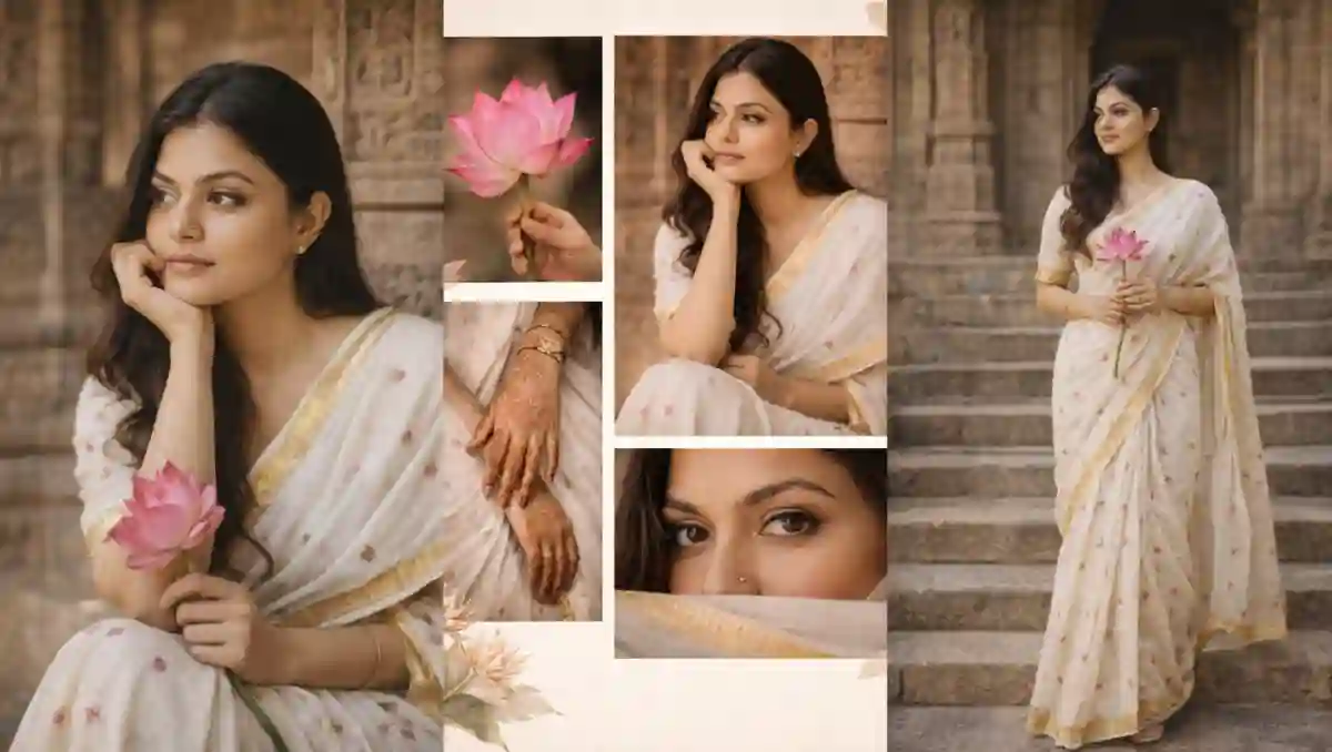 Desi Vintage Core Aesthetic: Elegant Saree Photoshoot Ideas & AI Prompts