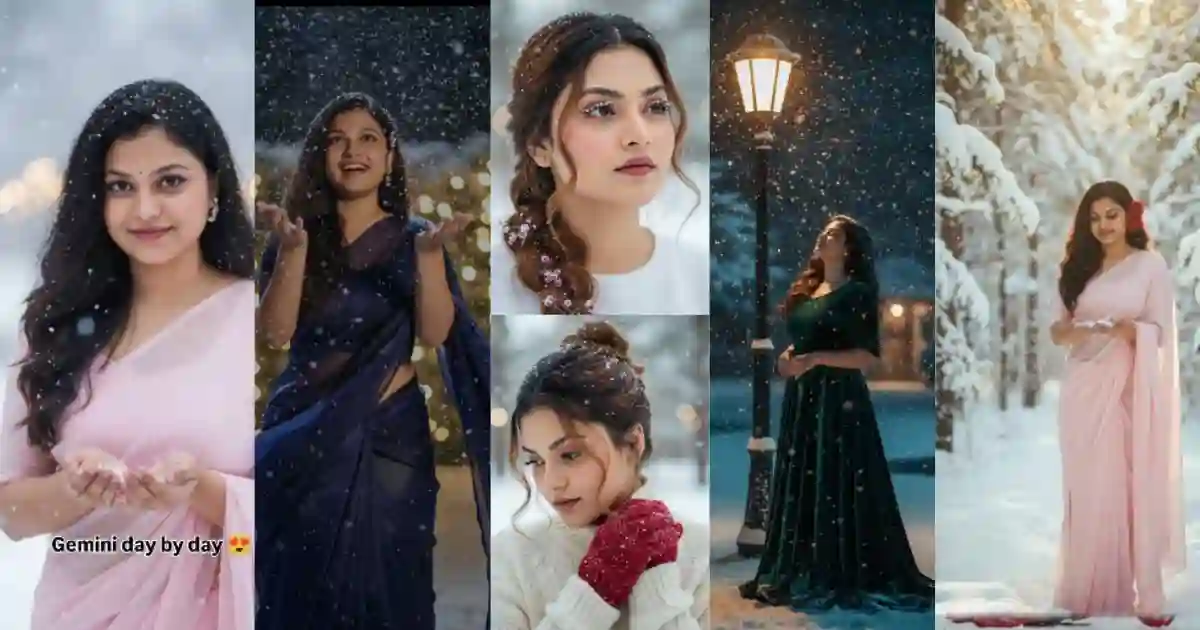 Snowfall Photoshoot Dream Completed – A Magical Gemini Moment in a Winter Wonderland