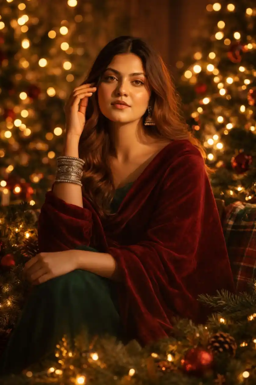 ChatGPT Warm Holiday Portrait AI Photo Editing Prompt