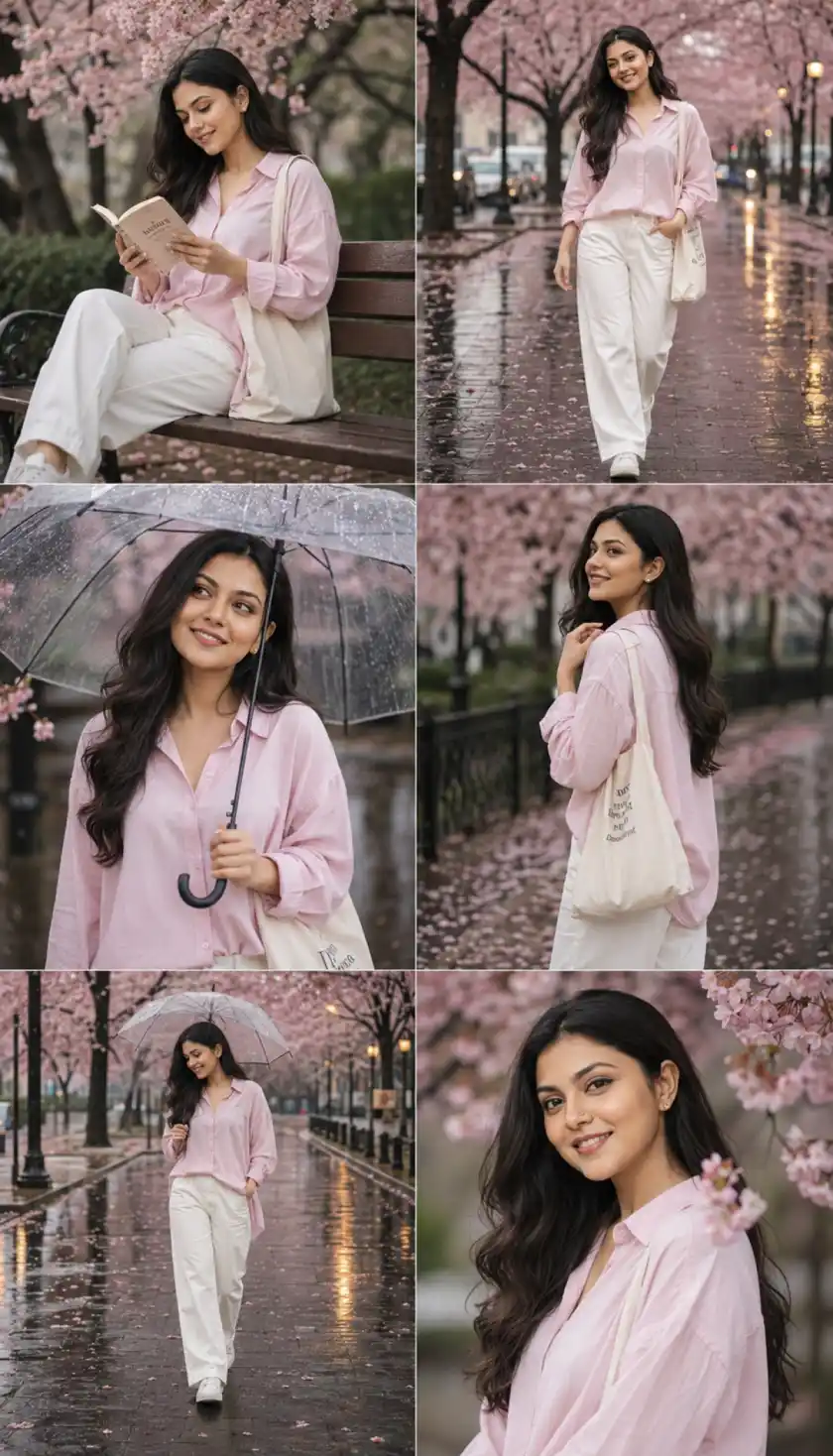 Dreamy Cherry Blossom Rain Photography Prompt